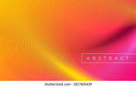 Color geometric gradient, futuristic background. Element of modern design wallpaper, background, packaging. Bright color lines, abstract shapes, dots. Background in minimalist style.