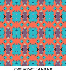 Color geometric ornamental seamless pattern for fabric and paper design
