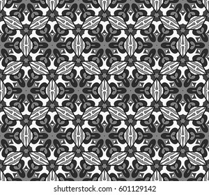 color geometric pattern in floral lace style. Ethnic ornament. Vector illustration. For modern interior design, fashion textile print, wallpaper, decor panel