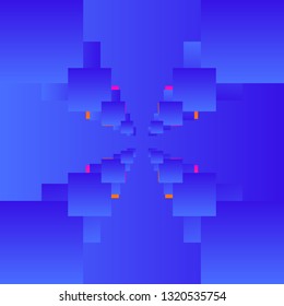 Color geometric pattern. Multicolored gradient abstraction with bright polygon. Minimal graphic background with simple shape and figure.