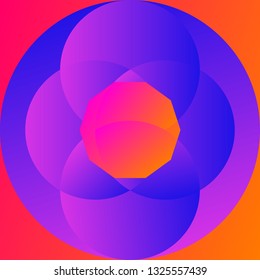 Color geometric pattern. Multicolored gradient abstraction with bright polygon. Minimal graphic background with simple shape and figure.
