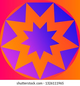 Color geometric pattern. Multicolored gradient abstraction with bright polygon. Minimal graphic background with simple shape and figure.