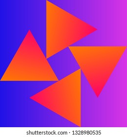 Color geometric pattern. Multicolored gradient abstraction with bright polygon. Minimal graphic background with simple shape and figure.