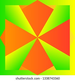 Color geometric pattern. Multicolored gradient abstraction with bright polygon. Minimal graphic background with simple shape and figure.