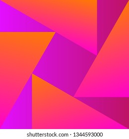 Color geometric pattern. Multicolored gradient abstraction with bright polygon. Minimal graphic background with simple shape and figure.