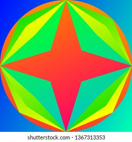 Color geometric pattern. Multicolored gradient abstraction with bright polygon. Minimal graphic background with simple shape and figure.