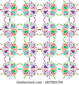 Color geometric pattern seamless for fabric and paper design