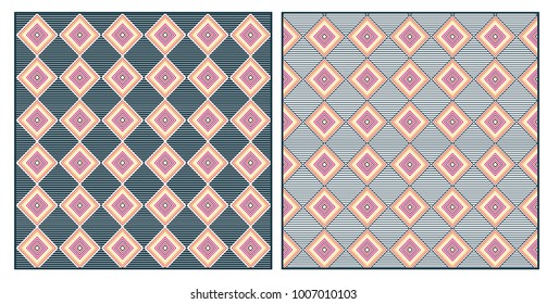 Color geometric pattern. Square background for textile, ceramic, wallpaper. Simple modern tile design. Vector illustration.