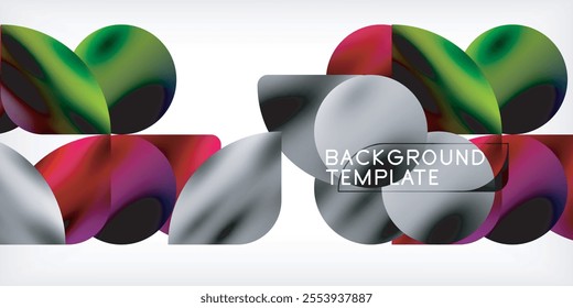 Color geometric shapes background shadow circles