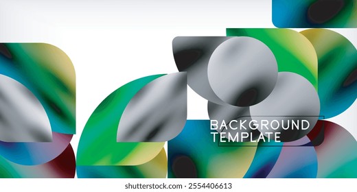 Color geometric shapes background shadow circles