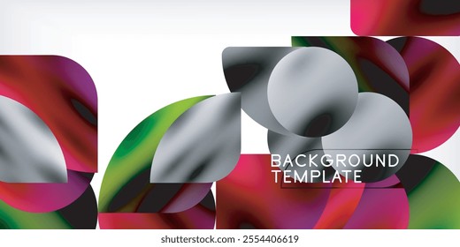 Color geometric shapes background shadow circles