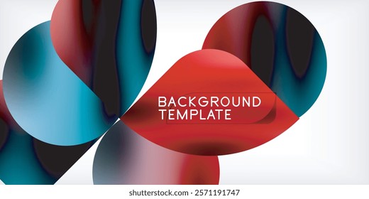 Color geometric shapes background shadow circles