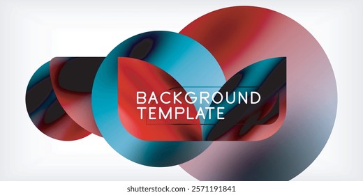 Color geometric shapes background shadow circles