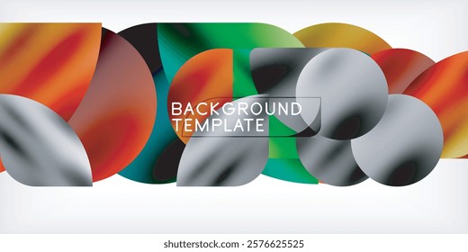 Color geometric shapes background shadow circles