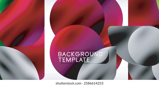 Color geometric shapes background shadow circles