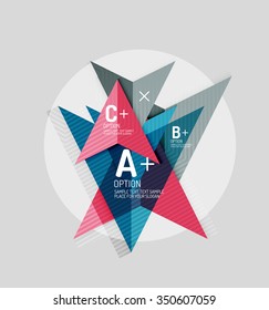 Composición de formas geométricas de color para la infografía de opciones. Ilustración del vector