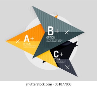 Color geometric shapes composition for option infographic. Vector illustration