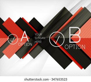 Color geometric shapes with option elements abstract background. Vector illustration