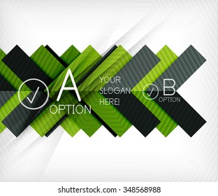 Color geometric shapes with option elements abstract background. Vector illustration