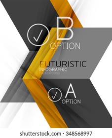 Color geometric shapes with option elements abstract background. Vector illustration