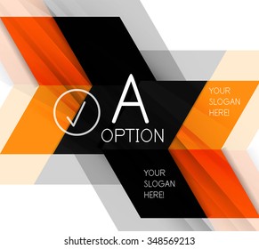 Color geometric shapes with option elements abstract background. Vector illustration