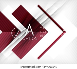 Color geometric shapes with option elements abstract background. Vector illustration