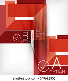 Color geometric shapes with option elements abstract background. Vector illustration