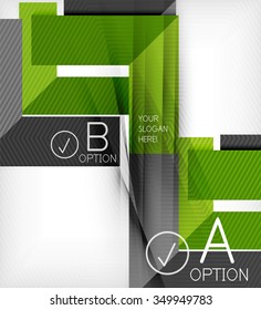 Color geometric shapes with option elements abstract background. Vector illustration