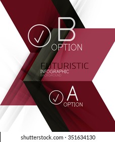 Color geometric shapes with option elements abstract background. Vector illustration