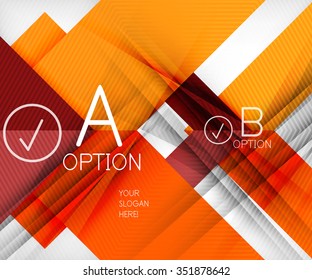 Color geometric shapes with option elements abstract background. Vector illustration