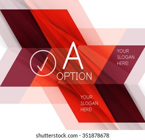 Color geometric shapes with option elements abstract background. Vector illustration