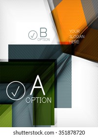 Color geometric shapes with option elements abstract background. Vector illustration