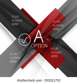 Color geometric shapes with option elements abstract background. Vector illustration