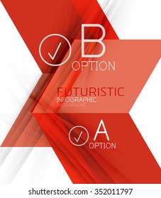 Color geometric shapes with option elements abstract background. Vector illustration