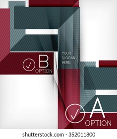 Color geometric shapes with option elements abstract background. Vector illustration