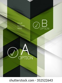 Color geometric shapes with option elements abstract background. Vector illustration