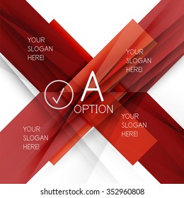 Color geometric shapes with option elements abstract background. Vector illustration
