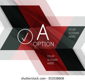 Color geometric shapes with option elements abstract background. Vector illustration