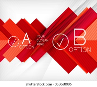 Color geometric shapes with option elements abstract background. Vector illustration