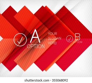 Color geometric shapes with option elements abstract background. Vector illustration