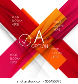 Color geometric shapes with option elements abstract background. Vector illustration