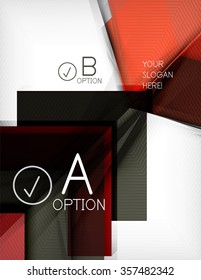 Color geometric shapes with option elements abstract background. Vector illustration