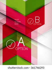 Color geometric shapes with option elements abstract background