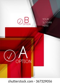 Color geometric shapes with option elements abstract background