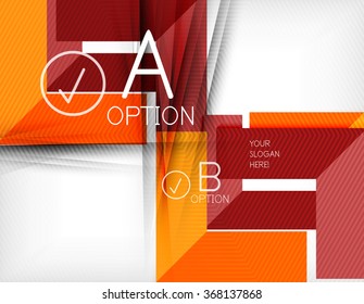 Color geometric shapes with option elements abstract background