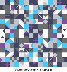 Color geometric shapes square pattern background.  Cloth patten concept