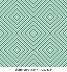 Color geometric shapes square pattern background. green color tone.