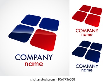 color geometric square logo design