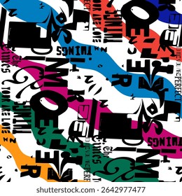color geometric zigzag writing font alphabet pattern background abstract art design print