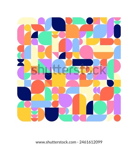 Color Geometrical Concept. Vector Illustration of Multicolored Vivid Colourful Abstract Background.